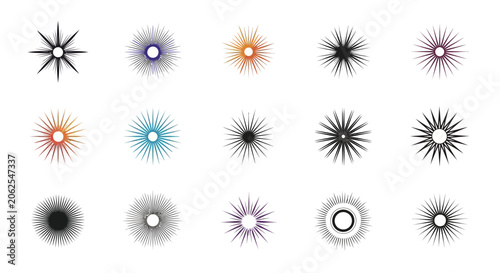 Bursting Starbursts Collection: Colorful Abstract Graphic Elements