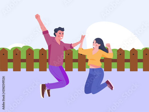 Cuadro en lienzo Enjoyable Concept Illustration Illustration Vector Style
