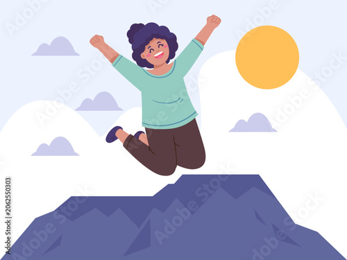 Uplifting Concept Illustration Illustration Vector Style