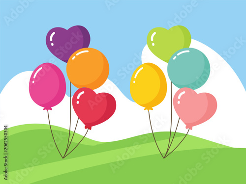 Balloons Concept Illustration Illustration Vector Style