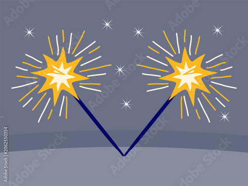 Sparklers Concept Illustration Illustration Vector Style