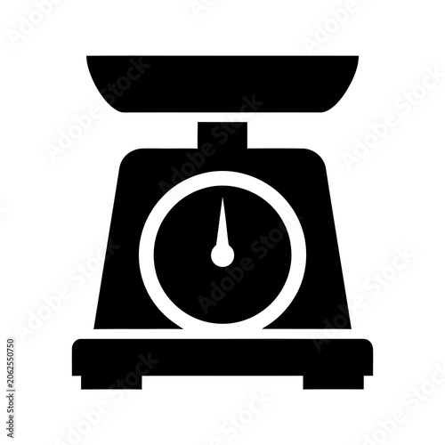 Kitchen weight scale icon for measurement of food ingredients.