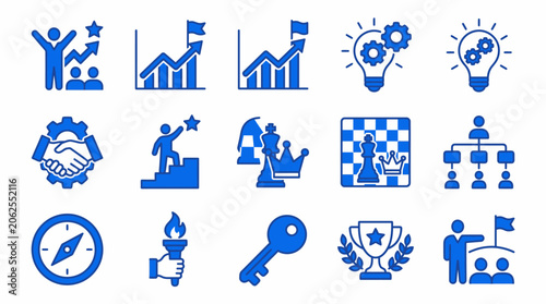 Konstfotografi Business icons for success and growth.