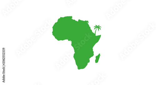 Foto Green Africa continent map icon.