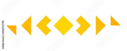 Yellow moon phases different abstract geometric vector design