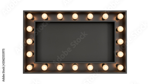 Rectangular Hollywood Vanity Mirror with Light Bulbs