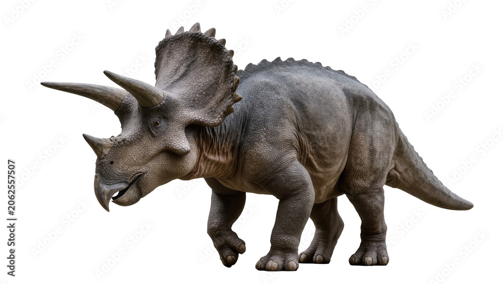 Fototapeta premium Triceratops dinosaur with three horns and frill