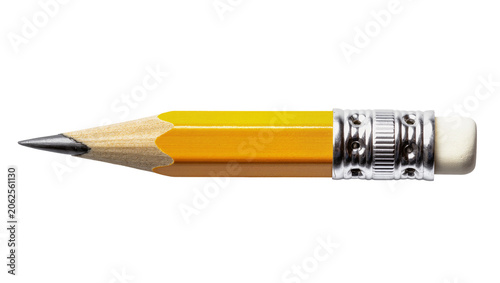 Принти на полотні Yellow wooden pencil with graphite tip and metal ferrule eraser