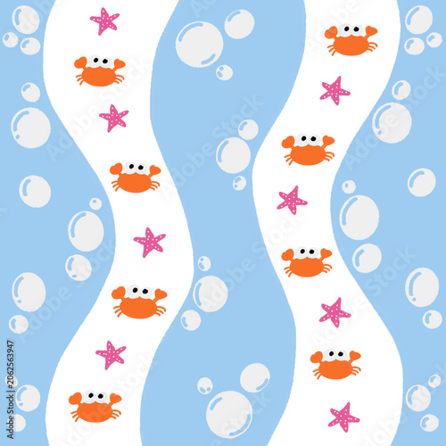 Beach illustration pattern