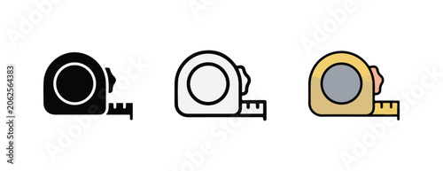 tape measures on white background for construction and DIY projects  measuring tools in black white and yellow