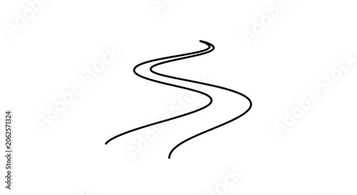 Abstract Winding Road Line Art Graphic