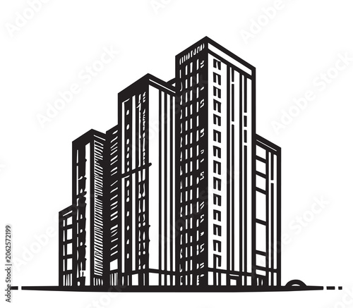 Abstract High rise building sketch