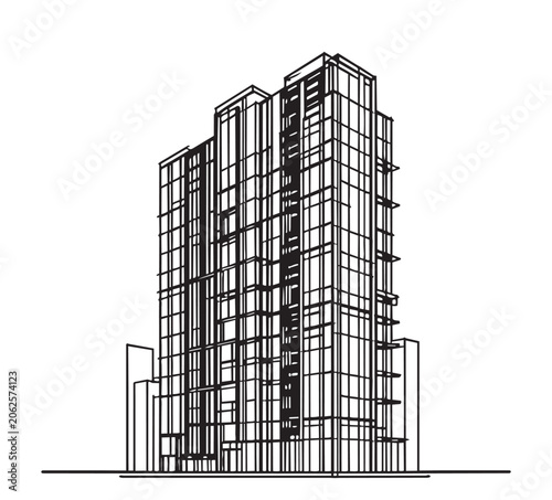 Abstract High rise building sketch