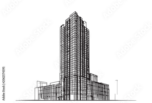 Abstract High rise building sketch
