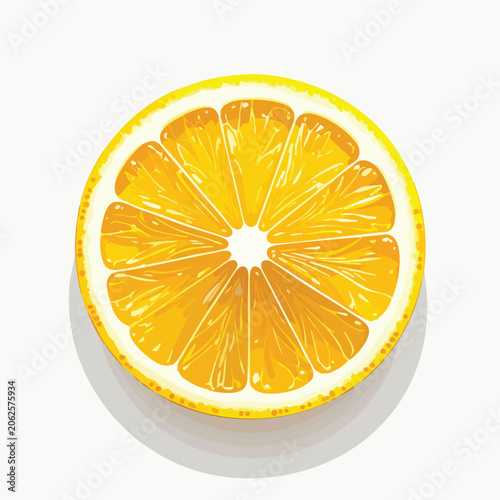 A single fresh ripe orange fruit slice isolated on a plain background.