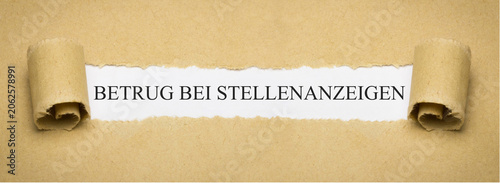 Fotografie Betrug bei Stellenanzeigen