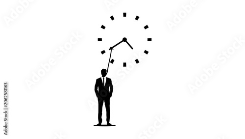 Tableau sur toile Time kills, black isolated vector silhouette