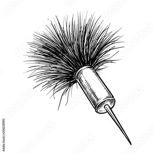 Fotografie tranquilizer dart vector line art hand drawn illustration