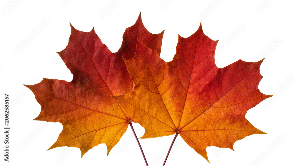 Fototapeta premium Autumn Maple Leaves Red Orange Gradient