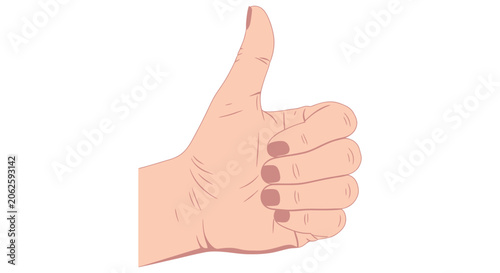 Tableau sur toile Hand giving a thumbs up gesture colorful vector illustration on a white backgrou
