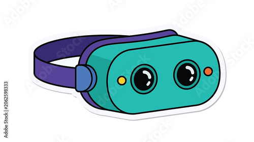 Teal Virtual Reality Headset Device.