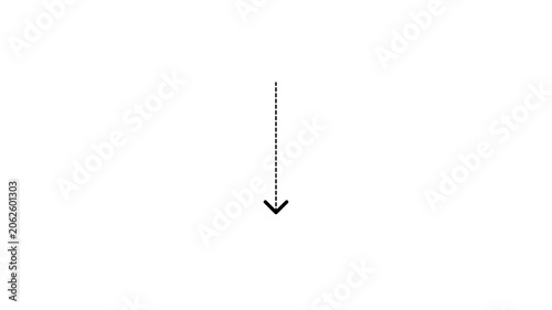 Arrow Falling Downward Progressing Across White Background Stock Footage