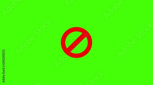 Prohibited Symbol Rotates On Green Screen Background Stock Footage