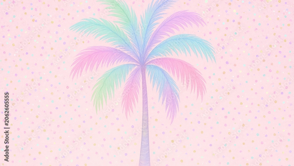 Obraz premium Pastel palm tree desktop wallpaper