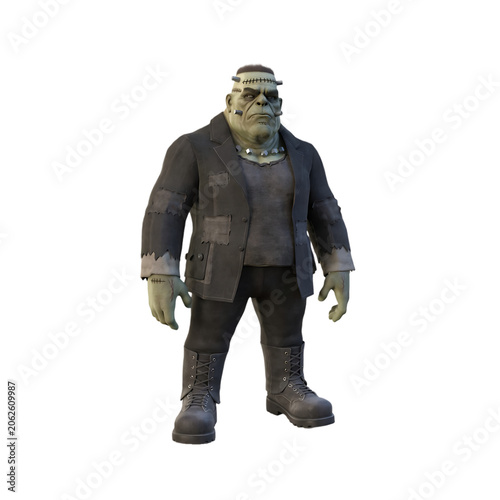 Frankenstein Monster Character Isolated on Transparent Background
