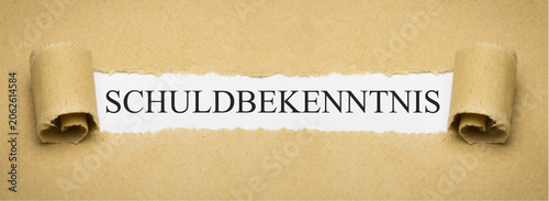 Fotografie Schuldbekenntnis