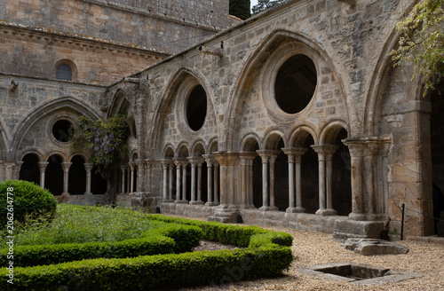 Roman Fontfroide Abbey and its internal cloister. Dating from the 11th century, these photos were taken in the south of France in the late afternoon.