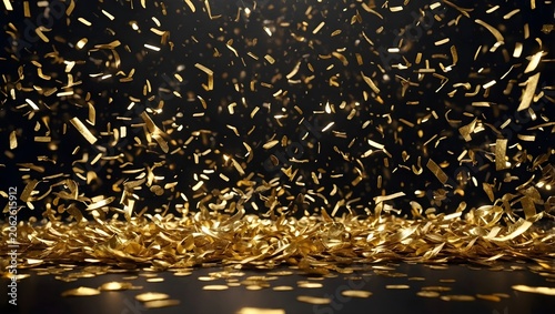 Premium Gold Confetti Explosion Celebration Background