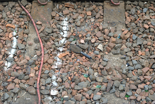 Discarded Hair Brush on Gravel Between Railway Lines 