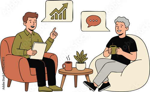 Flat vector illustration of a clean editorial design