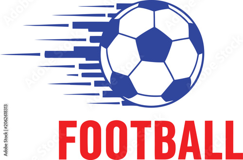 Bild auf Leinwand Football 2026 dynamic soccer ball graphic with speed lines for sports marketing
