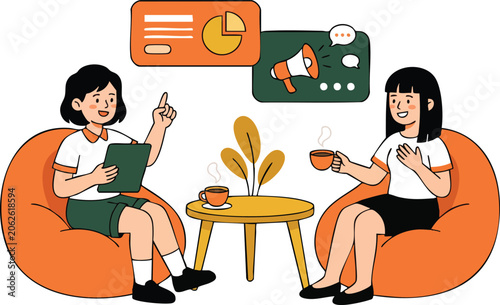 Flat vector editorial illustration