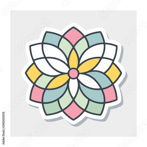 Colorful Mandala Flower Illustration