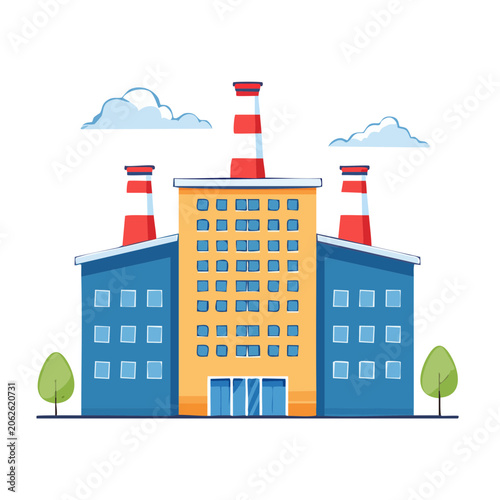Flat design skyscraper cityscape vector