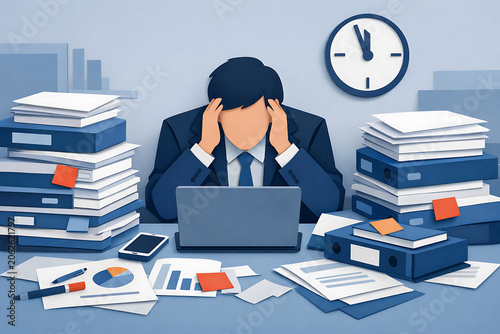 仕事　多忙　残業　ビジネスシーン