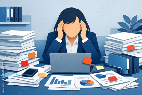仕事　多忙　残業　ビジネスシーン