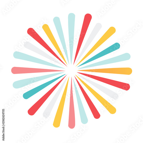 Flat design sunburst with gradient rays