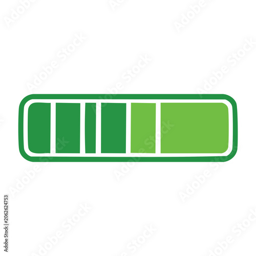 Flat green progress bar vector