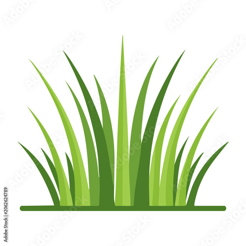 Isolated green grass blades flat design
