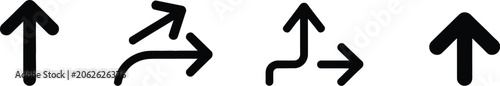 Photos Choice Between Three Roads Icon Set Featuring Three-Way Directional Arrows, Branching Paths And Route Selection Symbols