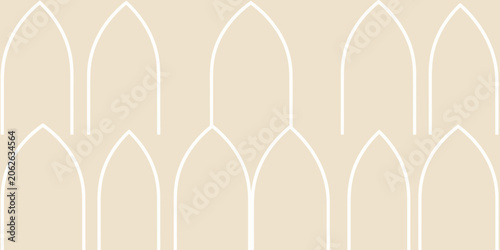White Arches on Beige Background