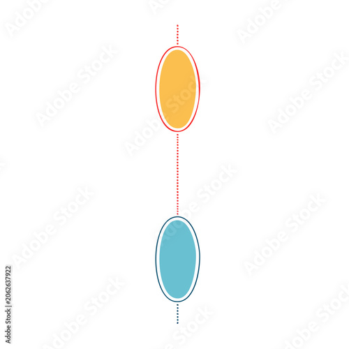 Minimalist abstract yellow and blue shapes