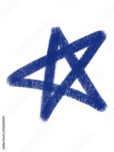 Blue Hand-Drawn Star Sketch
