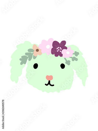 Cute Puppy Illustration with Flower Crown