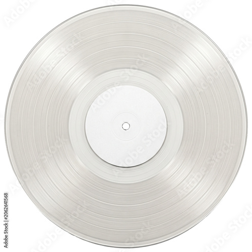 Clear Transparent Vinyl Record LP Disc Cutout on Transparent Background