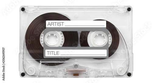 Clear Transparent Audio Cassette Tape Mockup Cutout